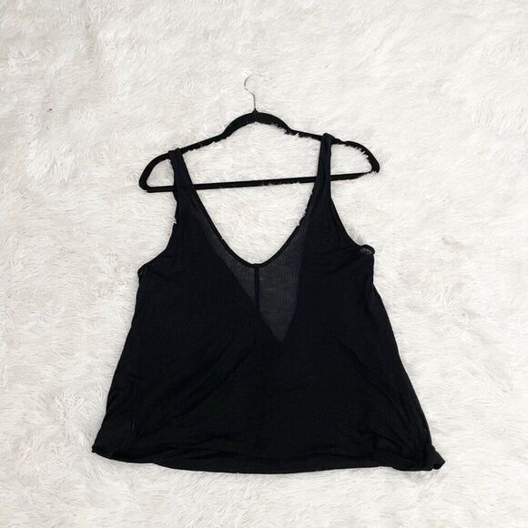 Women Free People V Neck Tank Top Black Small - Picture 4 of 9